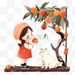 摘苹果苹果图片_秋天丰收可爱的孩子摘苹果元素