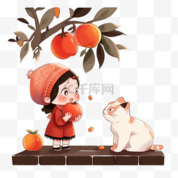 丰收苹果背景图片_可爱的孩子摘苹果卡通手绘元素秋