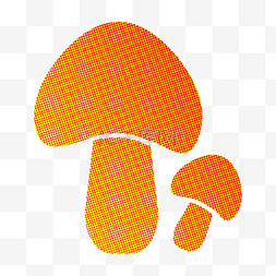 半色调风蘑菇贴纸