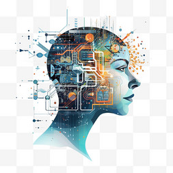 赛博朋克海报设计矢量潮流元素图片_AI机器学习人工智能拟人形象4