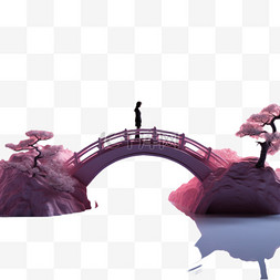 拱桥唯美浪漫鹊桥七夕情人节相爱