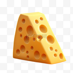 奶酪图片_食物奶酪3D可爱图标元素