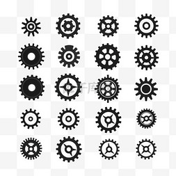 工业机械零件图片_黑色工业齿轮图标1