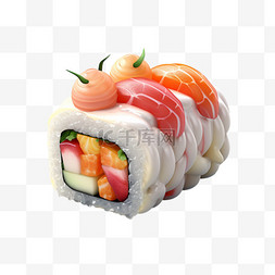 诱人的螃蟹图片_寿司饭团3D美食食物诱人清新充饥
