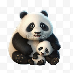 可爱大小熊猫熊猫萌宠动物国宝卡
