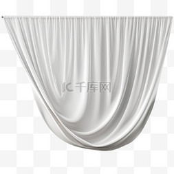白色绸布窗帘挂起角度AI元素免扣