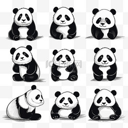 国宝图片_可爱熊猫萌宠胖乎乎动物国宝卡通