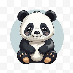 可爱熊猫萌宠动物国宝漫画风格卡