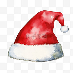 圣诞快乐帽图片_水彩美丽圣诞帽圣诞节免扣元素