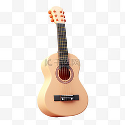 木吉他3D可爱图标元素