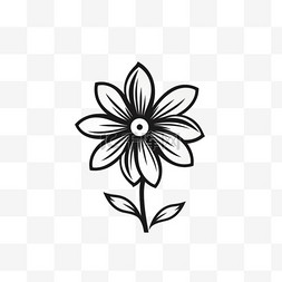 手绘平面设计简单的花卉轮廓4