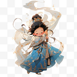 中国风跳舞异域少女艺术手绘免扣