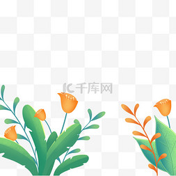 花丛边框图片_植物叶子花朵草丛树叶