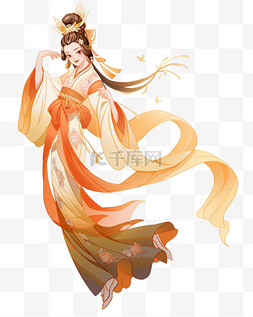 古装女子素材图片_中秋节手绘古装女子嫦娥15