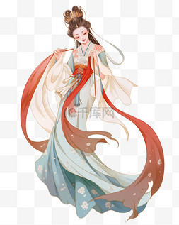 古装女子素材图片_中秋节手绘古装女子嫦娥13