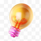 3d亚克力灯泡创意图标商务办公标志