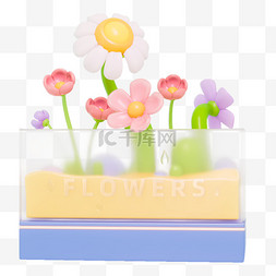 花卉3图片_膨胀气球花束盆栽场景3D立体C4D