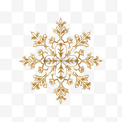 金色雪花片冬季海报装饰元素