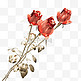 3D立体C4D金属风花卉植物玫瑰