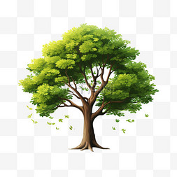 绿色矢量树图片_矢量免抠绿色大树4