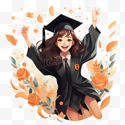 教师节鲜花送花学士服感恩毕业老