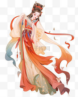 嫦娥捧月图片_中秋节手绘古装女子嫦娥8