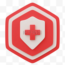 3D医疗红十字图标
