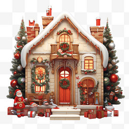 圣诞节欧式温馨小屋西方节日装饰