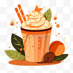 奶茶手绘饮品图片_奶茶甜品卡通插画