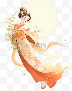 古装女子素材图片_中秋节手绘古装女子嫦娥2