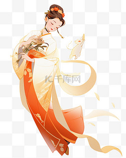 嫦娥船嫦娥图片_中秋节手绘古装女子嫦娥3