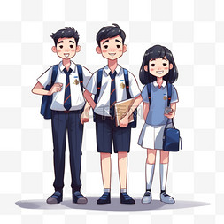 学生上学背书包图片_3D学生JK校服背书包上学学习