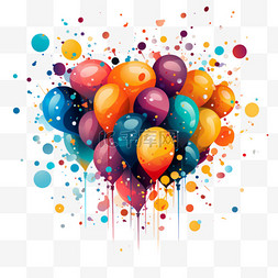 彩色气球节日国庆节卡通庆祝装饰
