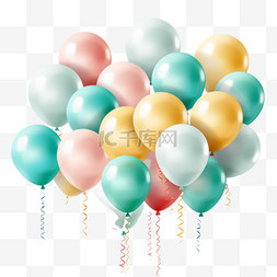 国庆节装饰彩带彩色气球飘带气球