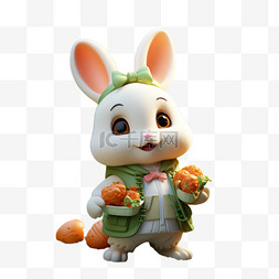 兔子中秋节卡通玉兔可爱团圆友好