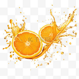 装橙汁的杯子图片_橙子橙汁果汁水果AI元素立体免扣