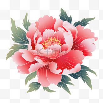 卡通牡丹花国庆节花卉节日装饰鲜花