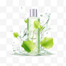 绿叶化妆水保湿玻璃瓶免扣装饰素