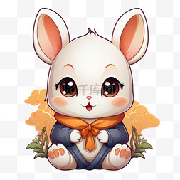 卡通玉兔图片_中秋节兔子卡通玉兔中国风可爱节