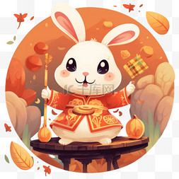 中国风图片_中秋节兔子卡通可爱玉兔中国风节