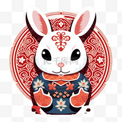 兔子中秋节卡通玉兔可爱团圆萌宠
