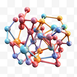 彩色几何微观化学分子AI元素立体