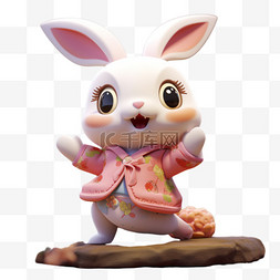 兔子中秋节卡通玉兔3D可爱团圆
