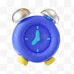 膨胀气球图片_3d膨胀促销蓝色闹钟闹铃图标