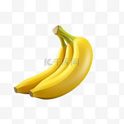 3d水果素材卡通图片_水果香蕉3D可爱图标元素