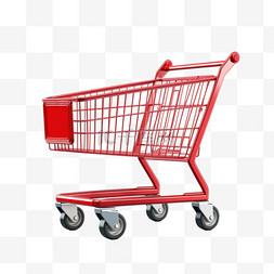 戳图立即购买图片_红色购物车超市购买工具免扣装饰
