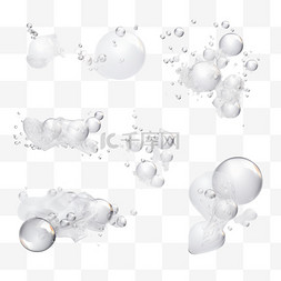 彩色水泡泡图片_透明背景孤立矢量图上爆炸不同阶