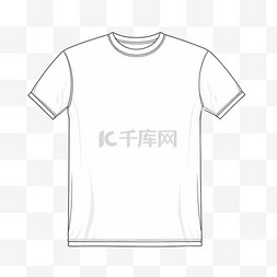 泰拳服装图片_空白T恤轮廓草图。服装T恤cad设计