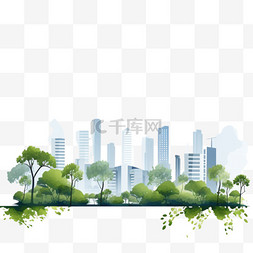 城市景观图片_绿树成荫的城市景观背景
