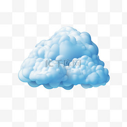 阴天的白云图片_蓝色背景下的真实感云元素矢量